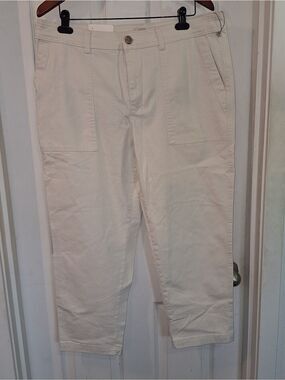 Off White Cargo Pants Slim 16 Capri Ankle